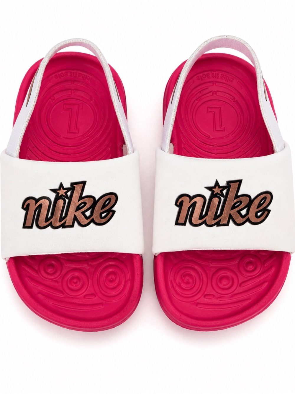 Nike Toddler Pink & White Slide Sandals Slingback Size 4C